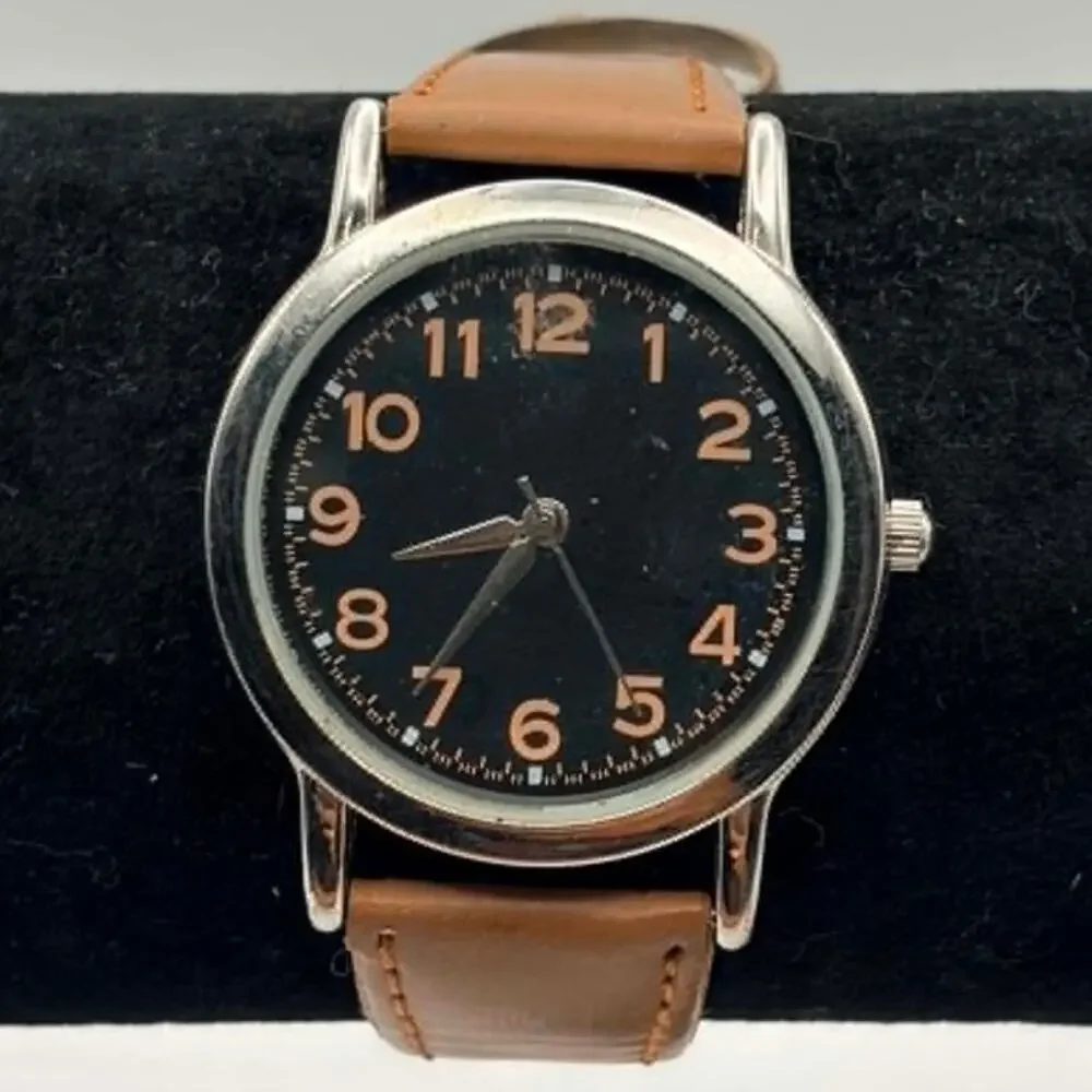 Silver & Brown Classic Men's Watch